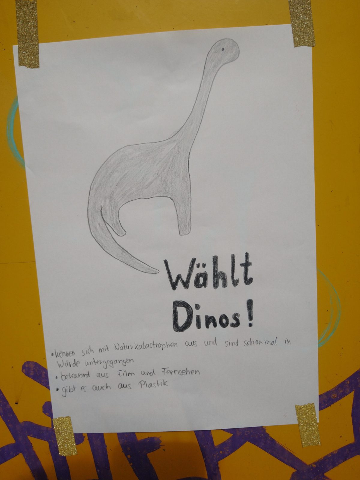 Mein Wahlplakat der Herzen. Wählt Dinos!